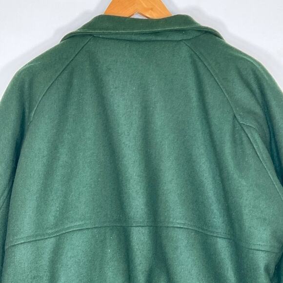 Vintage 90's Bugle Boy Outerwear Hunter Green Wool Varsity Bomber Jacket Coat - Picture 9 of 13